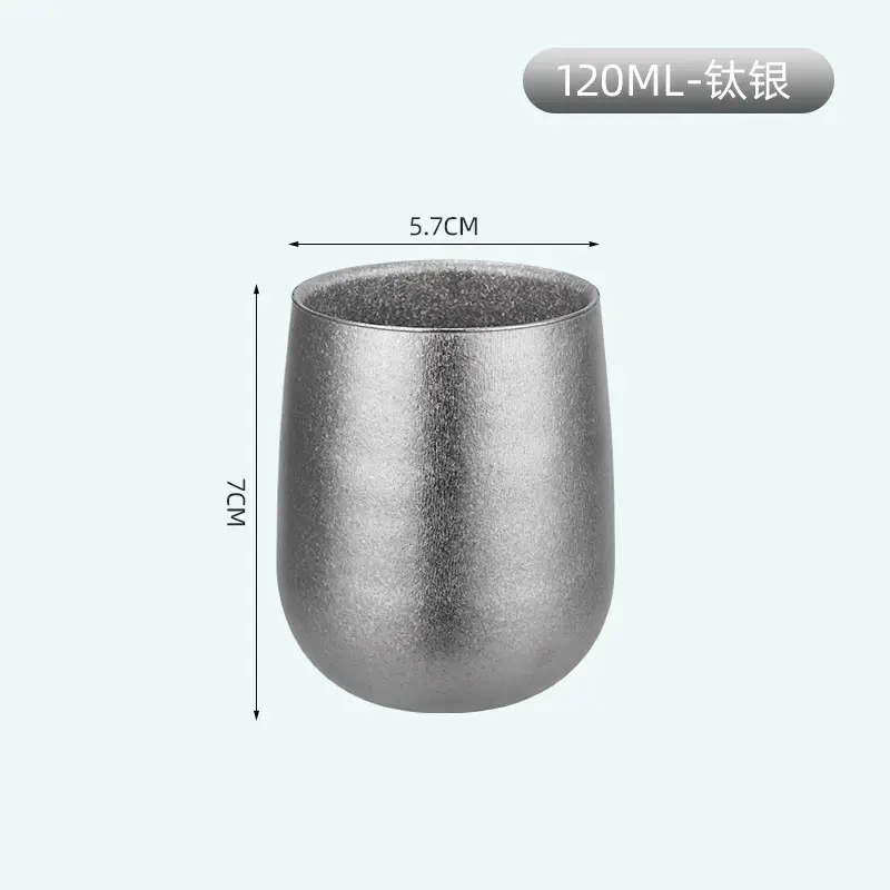 Pure Titanium Heat Insulated Ice Cup with Lid - Image 7