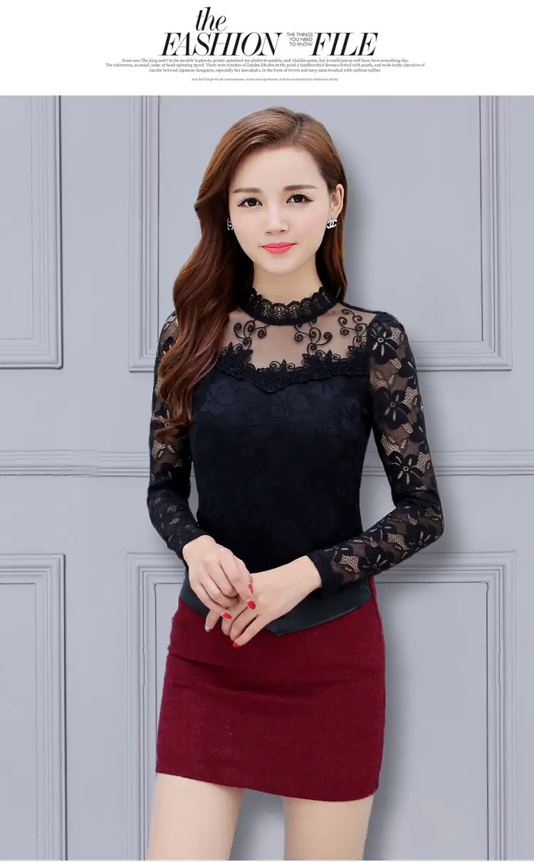 2024 Lace Base Shirt Women Large Size Slim Fit — feature 11