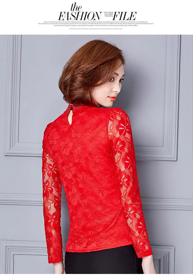 2024 Lace Base Shirt Women Large Size Slim Fit — feature 21