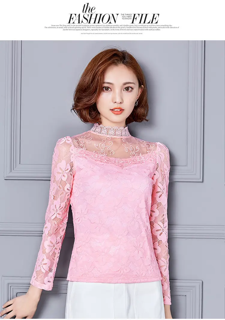2024 Lace Base Shirt Women Large Size Slim Fit — feature 33