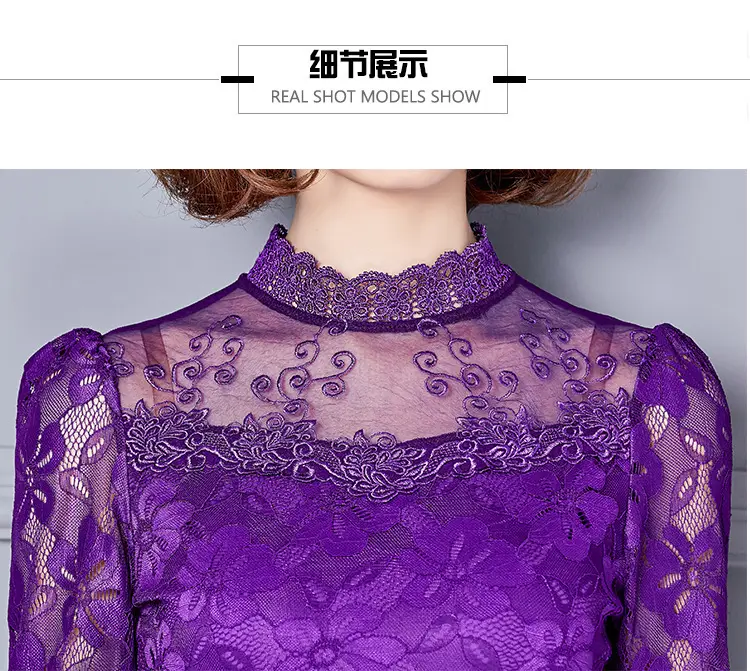 2024 Lace Base Shirt Women Large Size Slim Fit — feature 37