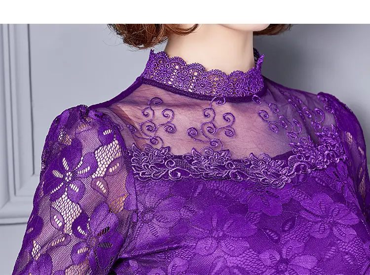 2024 Lace Base Shirt Women Large Size Slim Fit — feature 39
