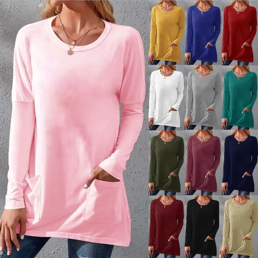 Women Black Long Sleeve Round Neck T-Shirt Casual Wear