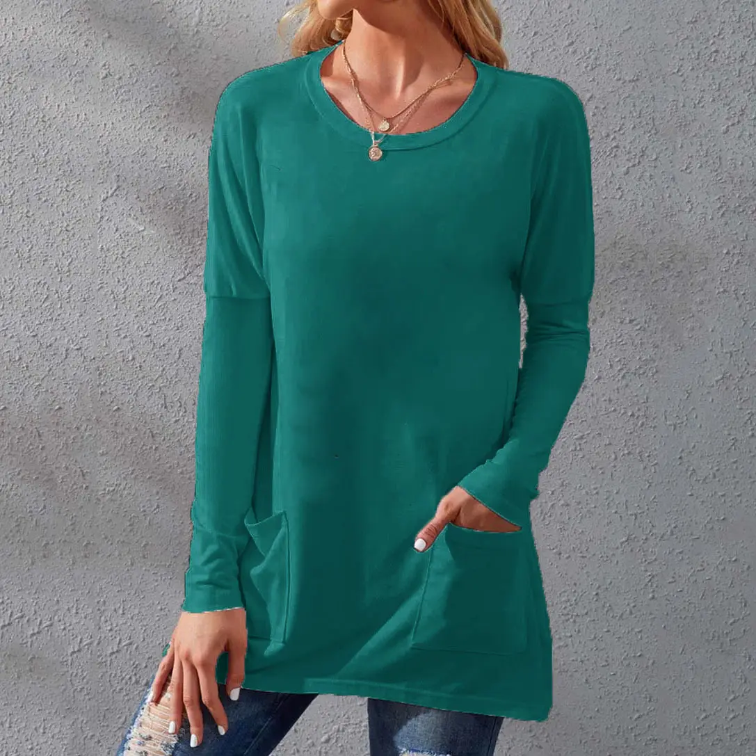 Women Black Long Sleeve Round Neck T-Shirt Casual Wear
