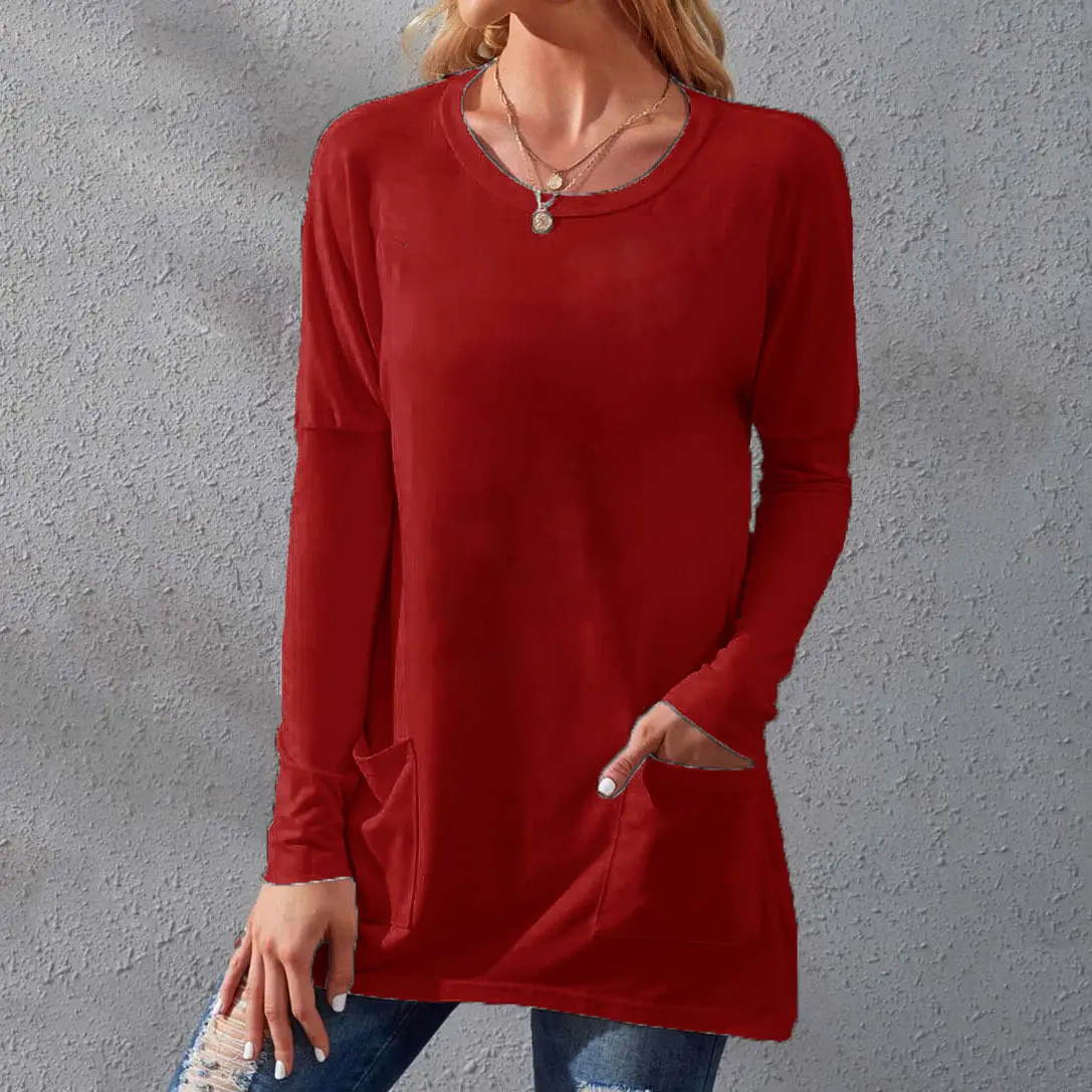 Women Black Long Sleeve Round Neck T-Shirt Casual Wear