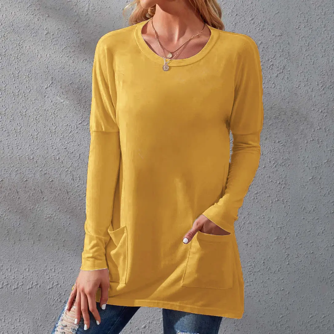 Women Black Long Sleeve Round Neck T-Shirt Casual Wear