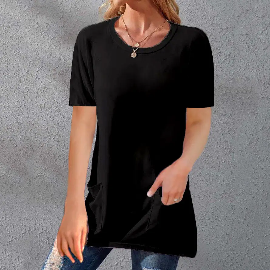 Women Black Long Sleeve Round Neck T-Shirt Casual Wear