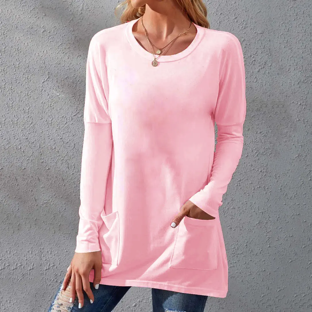 Women Black Long Sleeve Round Neck T-Shirt Casual Wear