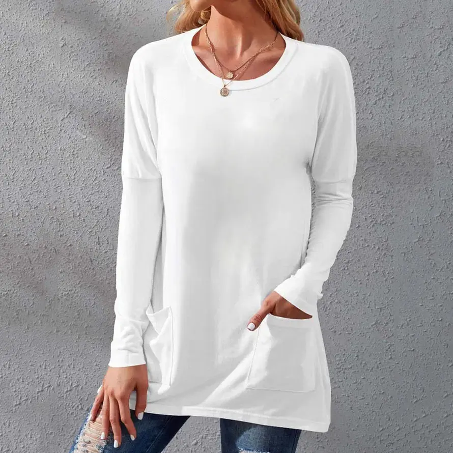 Women Black Long Sleeve Round Neck T-Shirt Casual Wear
