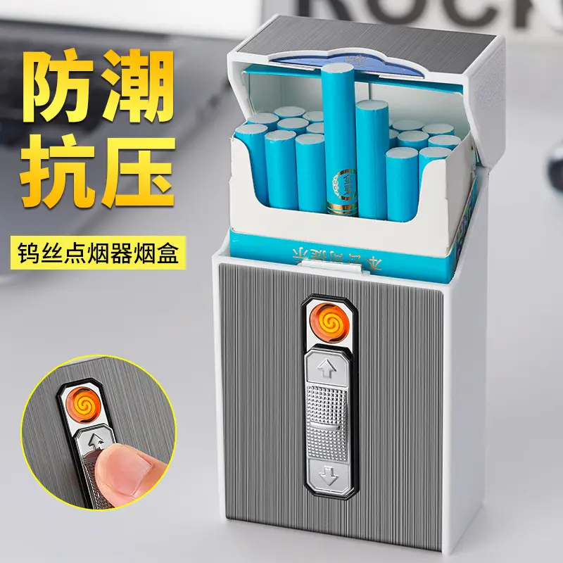 USB Charging Cigarette Box 20 Pcs Integrated Lighter - Image 5