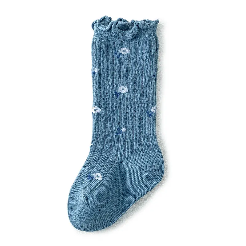 Children's White Floral Mid-Tube Socks Spring Autumn Cotton - Image 4