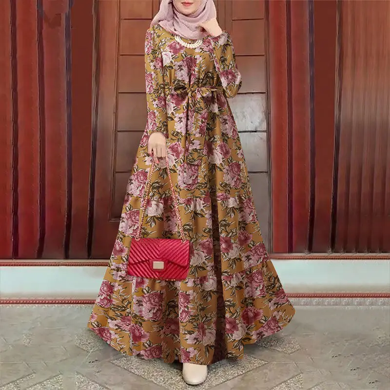 New Cross-Border Dress with Floral Print & Irregular Hem - Image 2