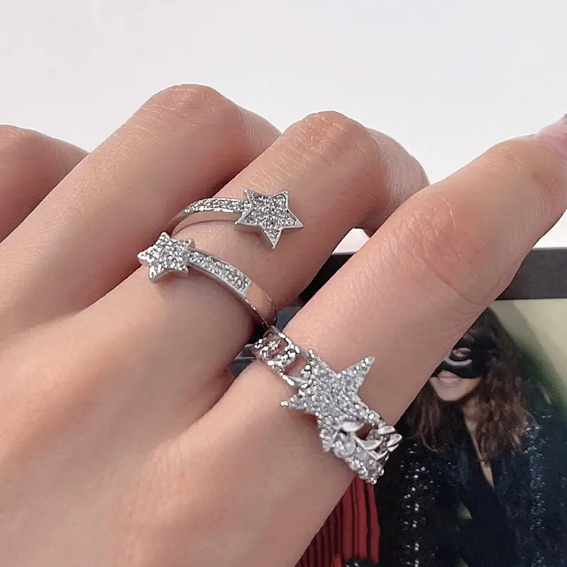 Women's Star Design Zircon Ring Set - Image 6