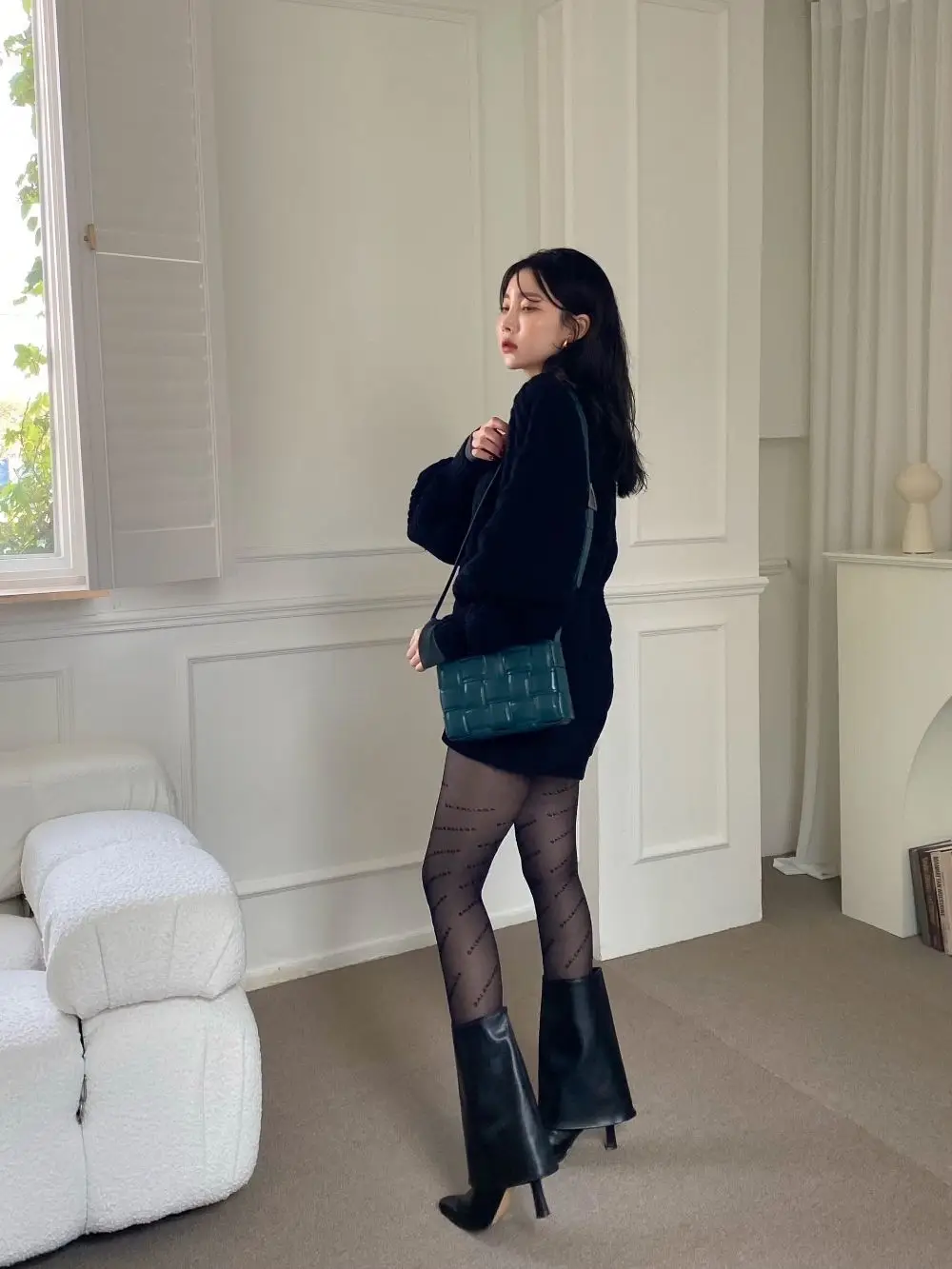 Women's Korean Chic Neck Sweater Brown Knitted 2023 — feature 15