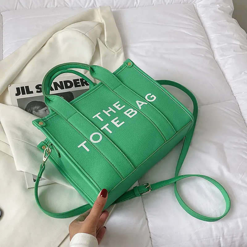 Trendy Green Logo Tote Bag for Women - Image 3