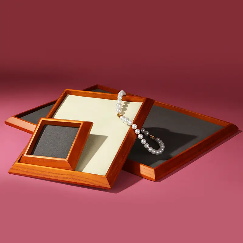 Solid Wood Square Display Tray 11x1x2cm