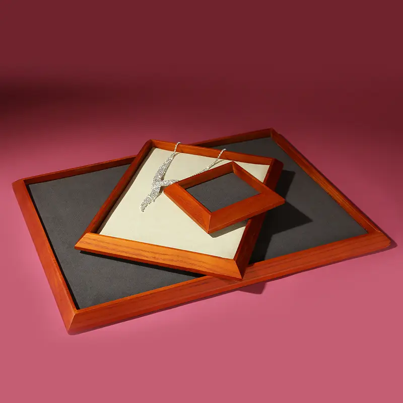 Solid Wood Square Display Tray 11x1x2cm
