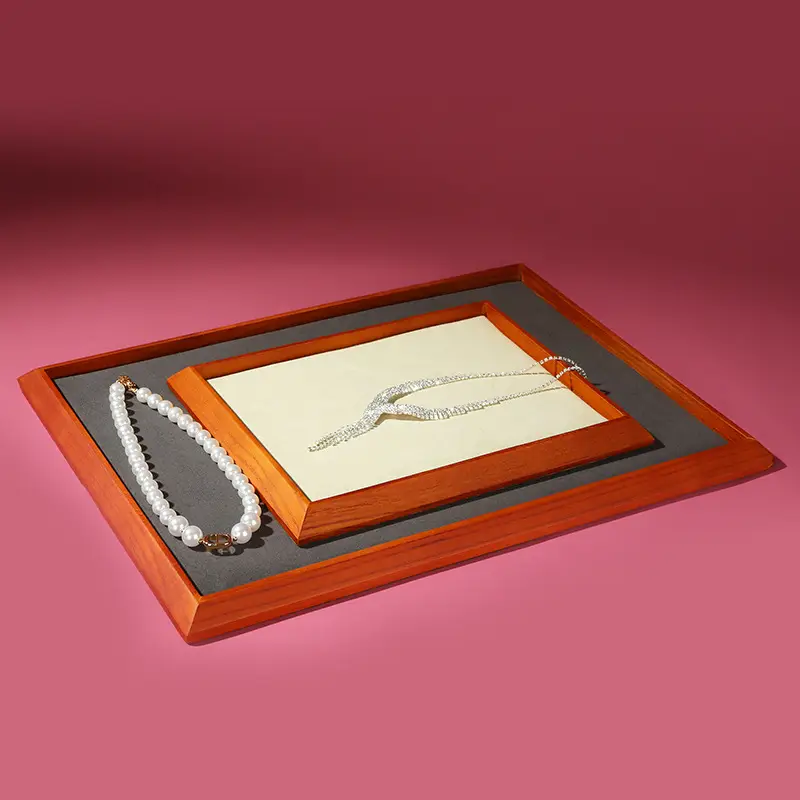 Solid Wood Square Display Tray 11x1x2cm