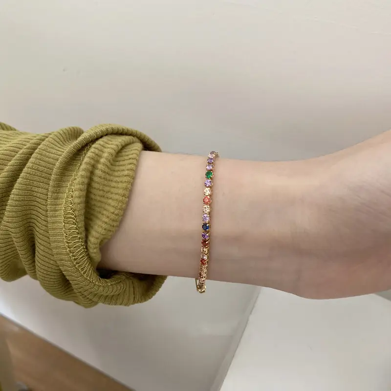 French Bracelet with Zircon & Pearl Design - Image 7