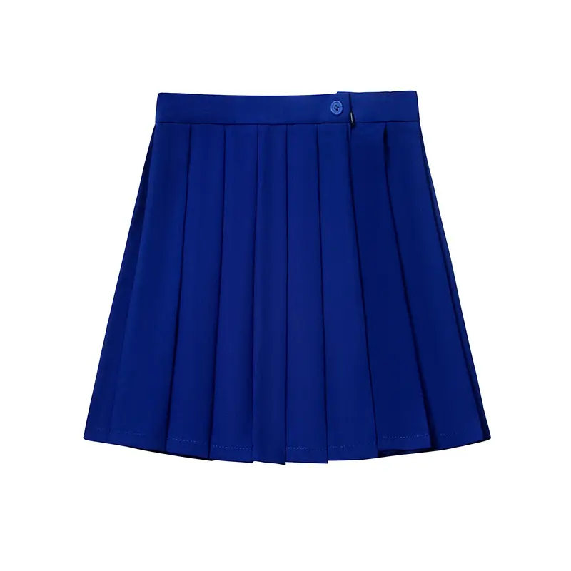 Green Pleated High Waist Skirt for College Students