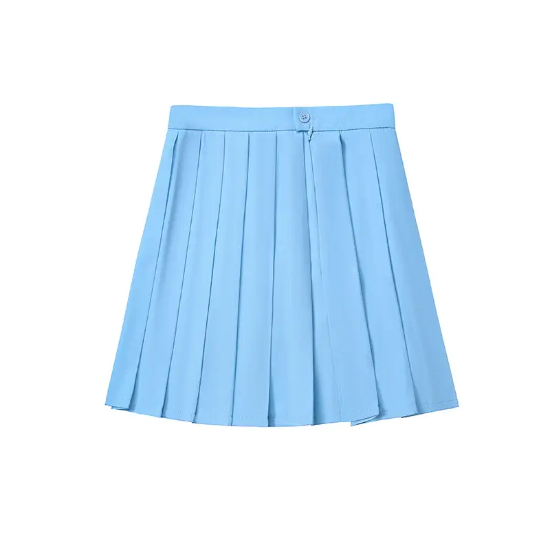 Green Pleated High Waist Skirt for College Students