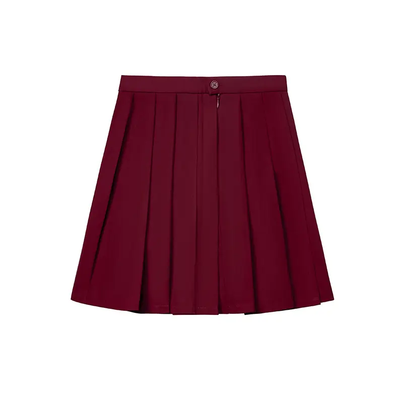Green Pleated High Waist Skirt for College Students