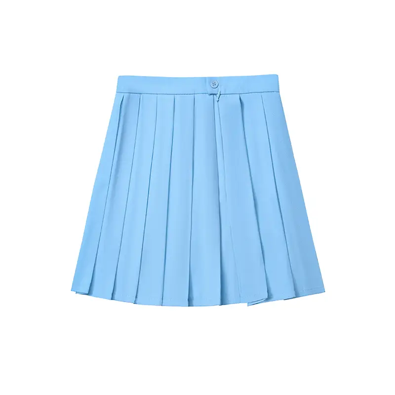 Green Pleated High Waist Skirt for College Students