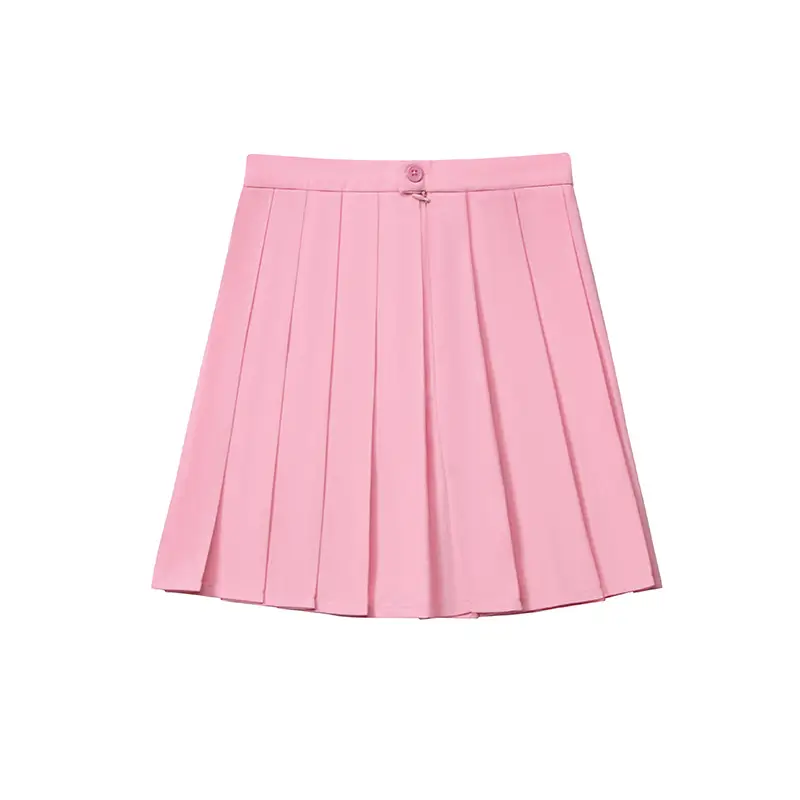 Green Pleated High Waist Skirt for College Students