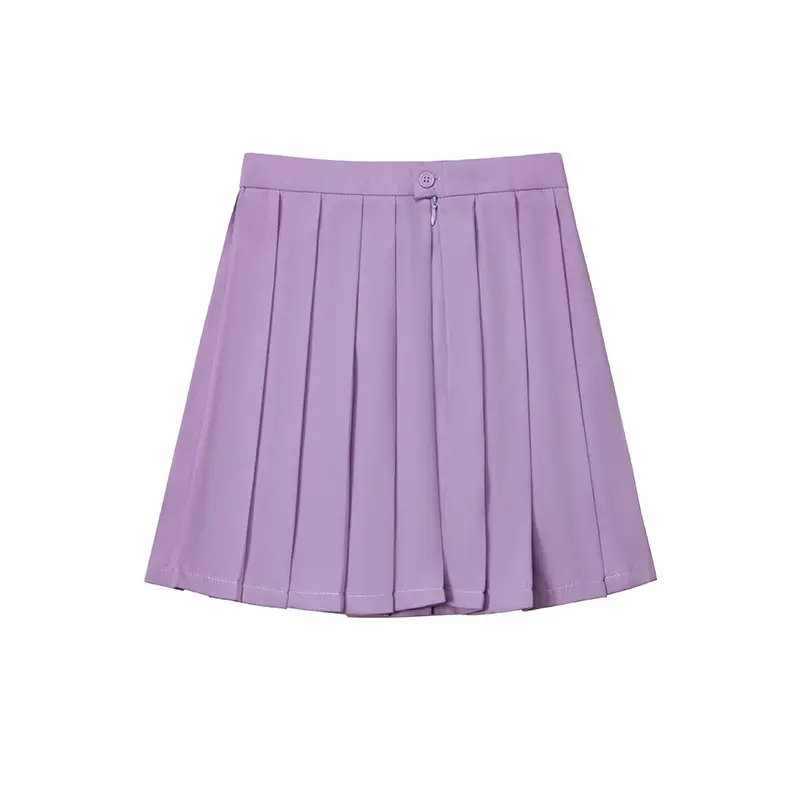 Green Pleated High Waist Skirt for College Students