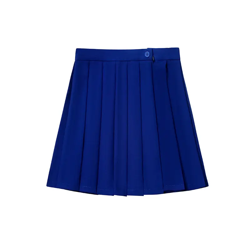 Green Pleated High Waist Skirt for College Students