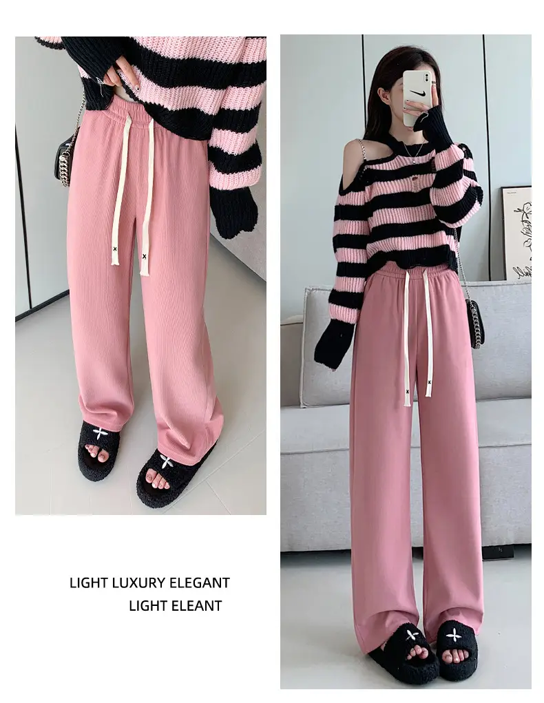 Women Velvet Wide Leg Pants High Waist Drapey Casual 2025 — feature 19