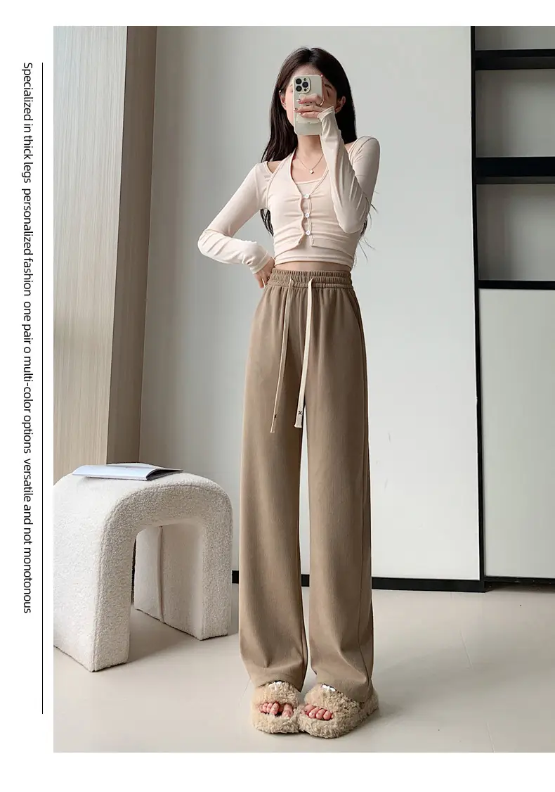 Women Velvet Wide Leg Pants High Waist Drapey Casual 2025 — feature 22