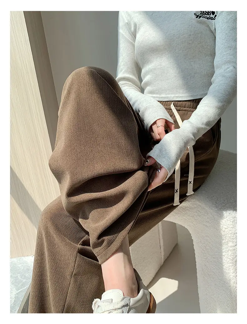 Women Velvet Wide Leg Pants High Waist Drapey Casual 2025 — feature 25