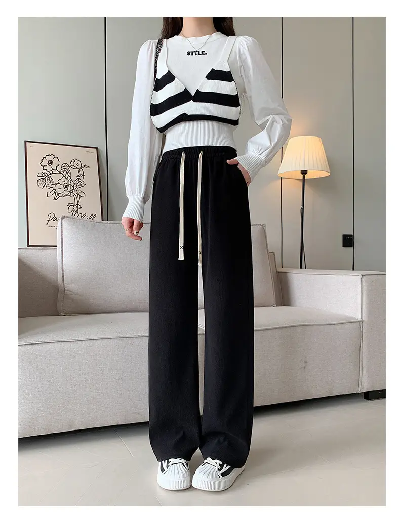 Women Velvet Wide Leg Pants High Waist Drapey Casual 2025 — feature 30