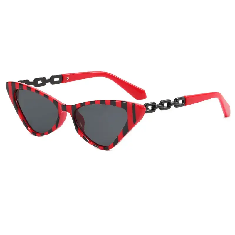 Red Triangle Metal Chain Sunglasses for Men Women - Image 6