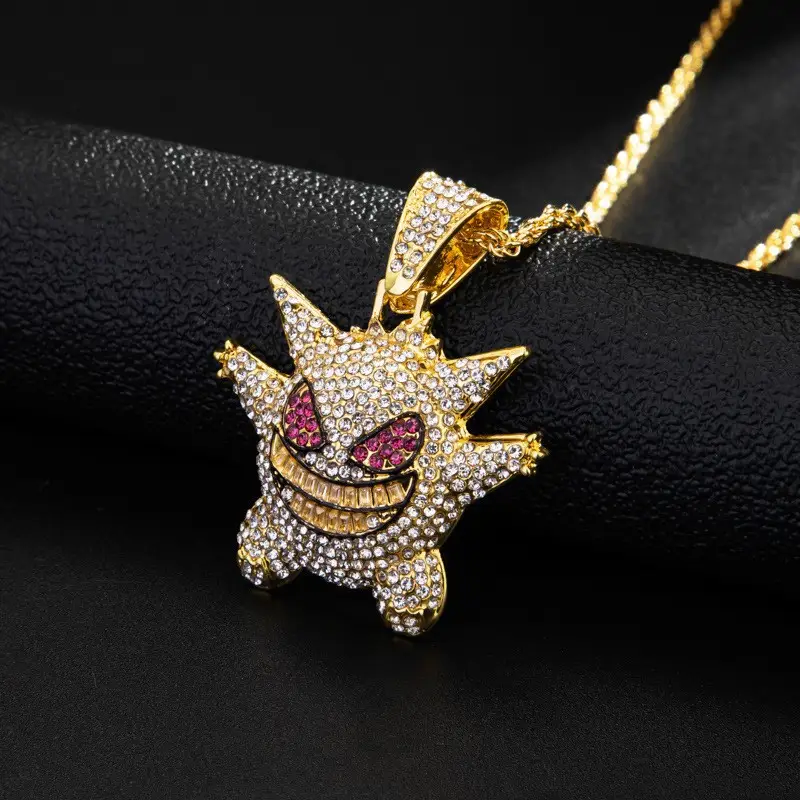 Gengar Diamond Necklace for Men Women