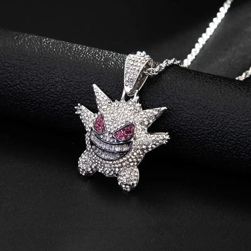 Gengar Diamond Necklace for Men Women