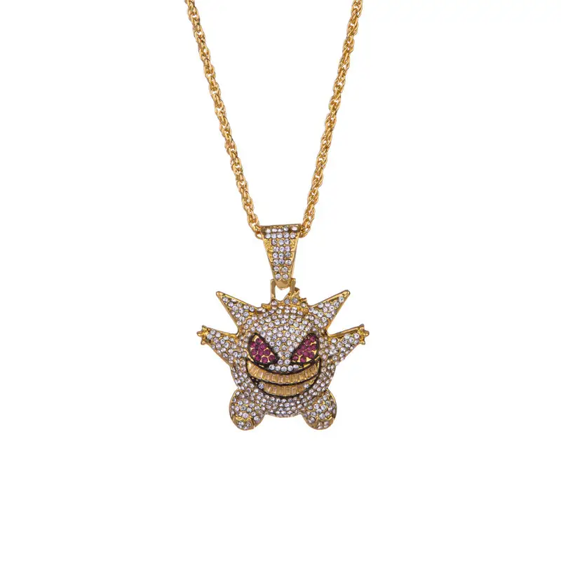 Gengar Diamond Necklace for Men Women