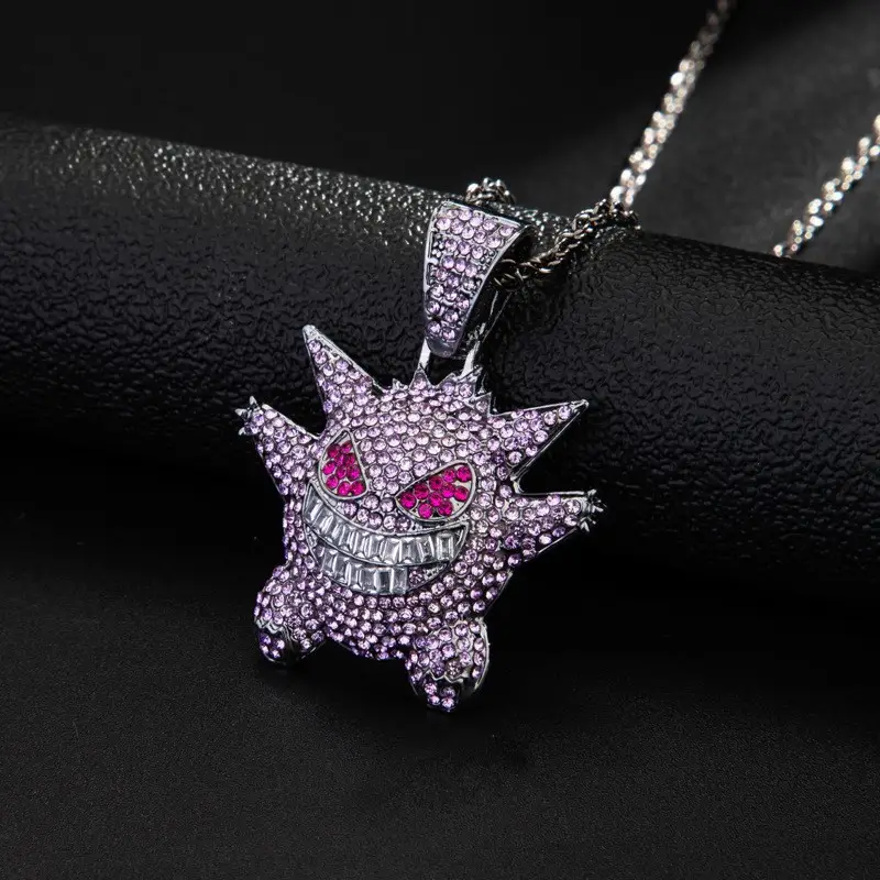 Gengar Diamond Necklace for Men Women