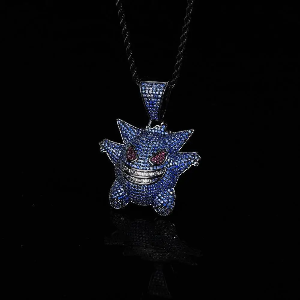 Gengar Diamond Necklace for Men Women