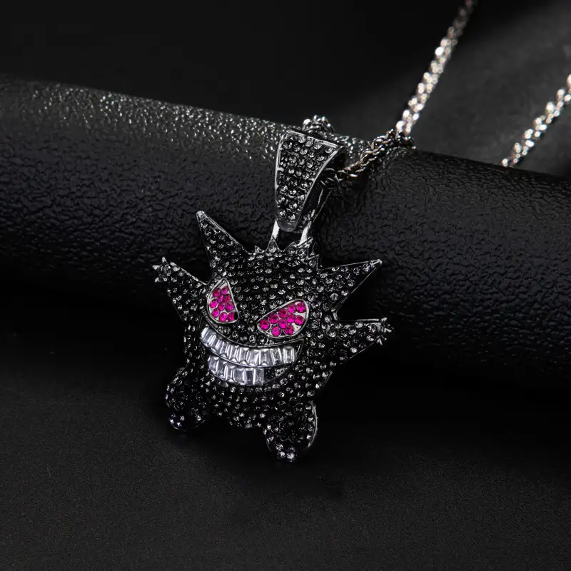 Gengar Diamond Necklace for Men Women