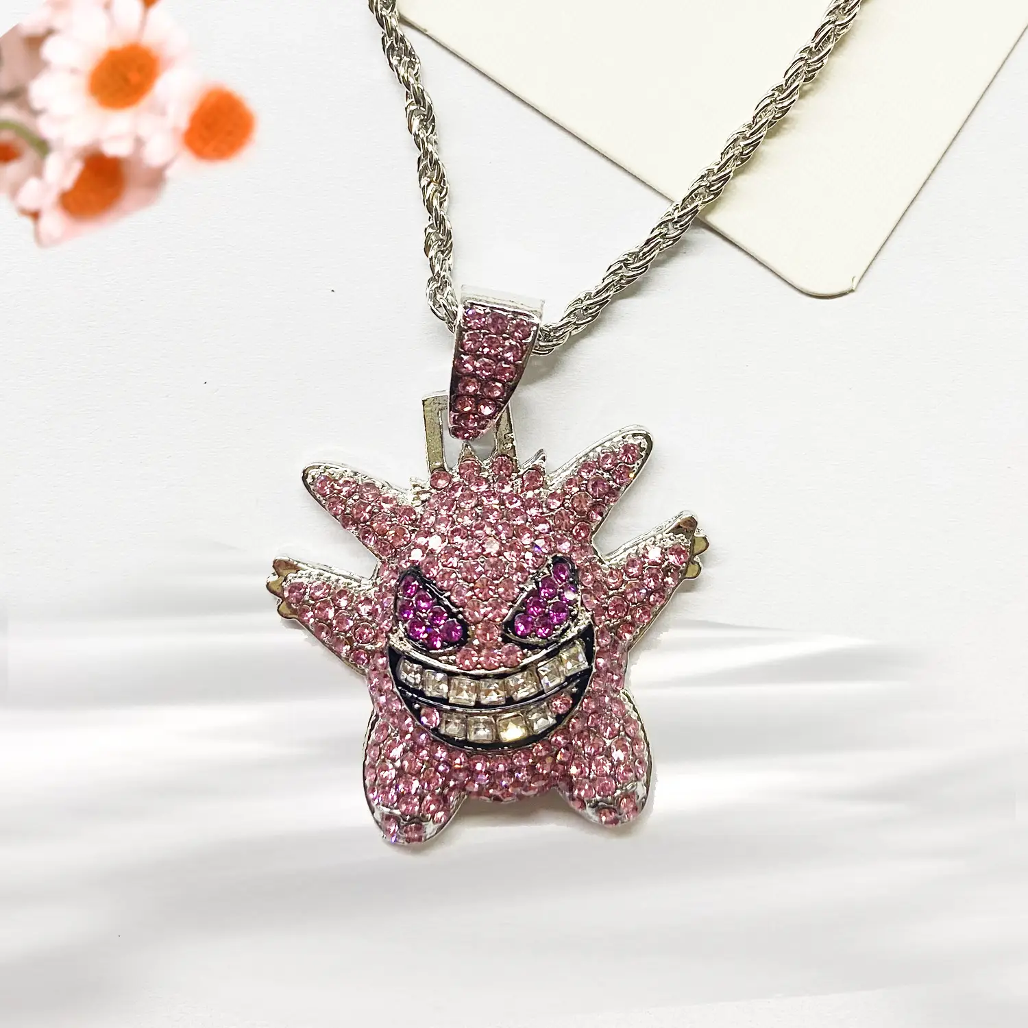 Gengar Diamond Necklace for Men Women