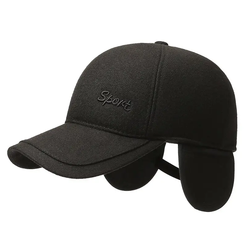 Black Winter Warm Baseball Cap for Men Women