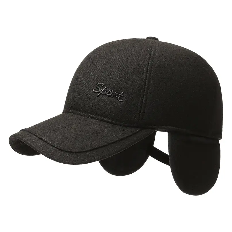 Black Winter Warm Baseball Cap for Men Women