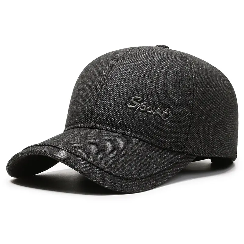 Black Winter Warm Baseball Cap for Men Women