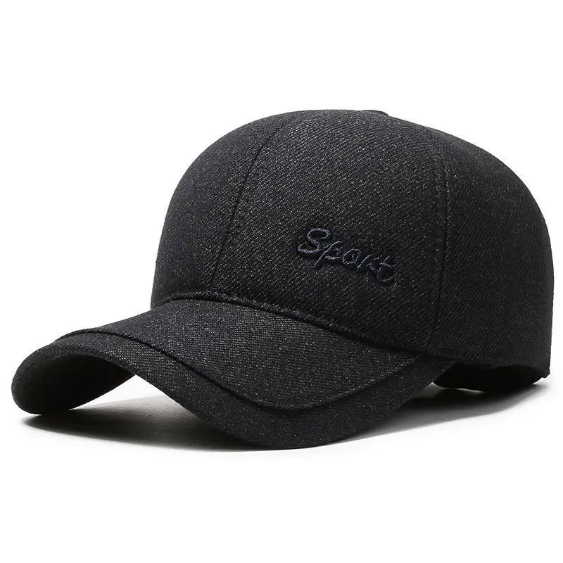 Black Winter Warm Baseball Cap for Men Women