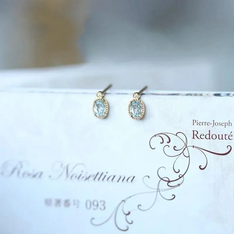 Light Blue Baikal Japanese Style Earrings for Women - Image 3