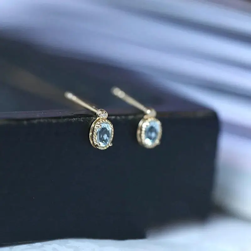 Light Blue Baikal Japanese Style Earrings for Women - Image 4