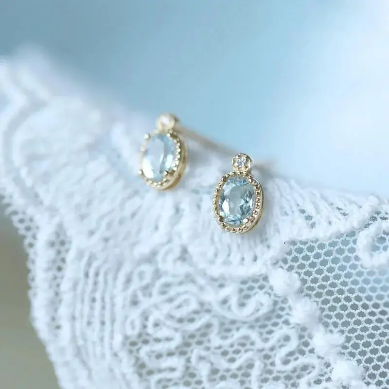 Light Blue Baikal Japanese Style Earrings for Women — feature 2