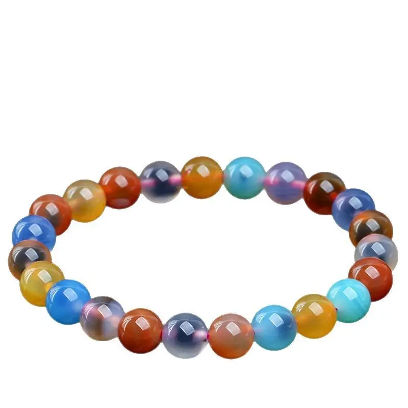 Mingdu Crystal Natural Sugar Heart Agate Bracelet Blue Yellow - Image 10